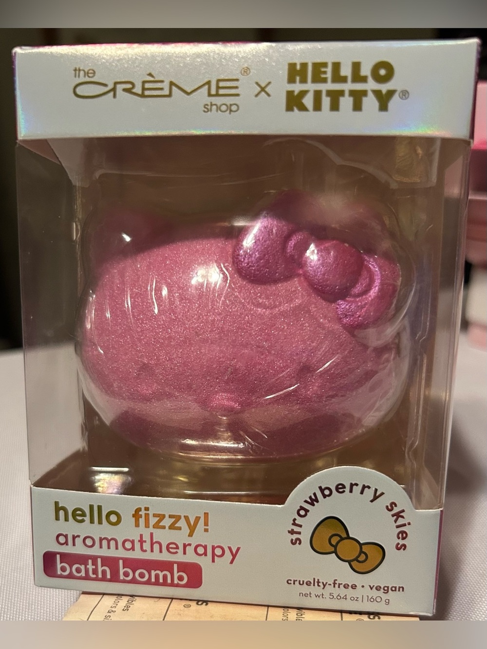 Crème Shop, Hello Kitty Pink Strawberry Skies Aromatherapy Bath Bomb - Picture 2 of 2